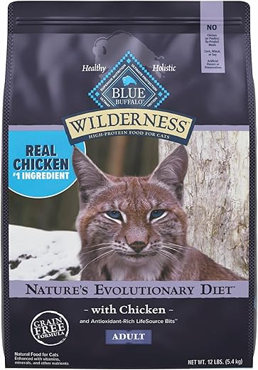 Blue Buffalo Cat Food, Natural Chicken Recipe, High Protein, Adult Dry Cat Food, 12 lb bag
