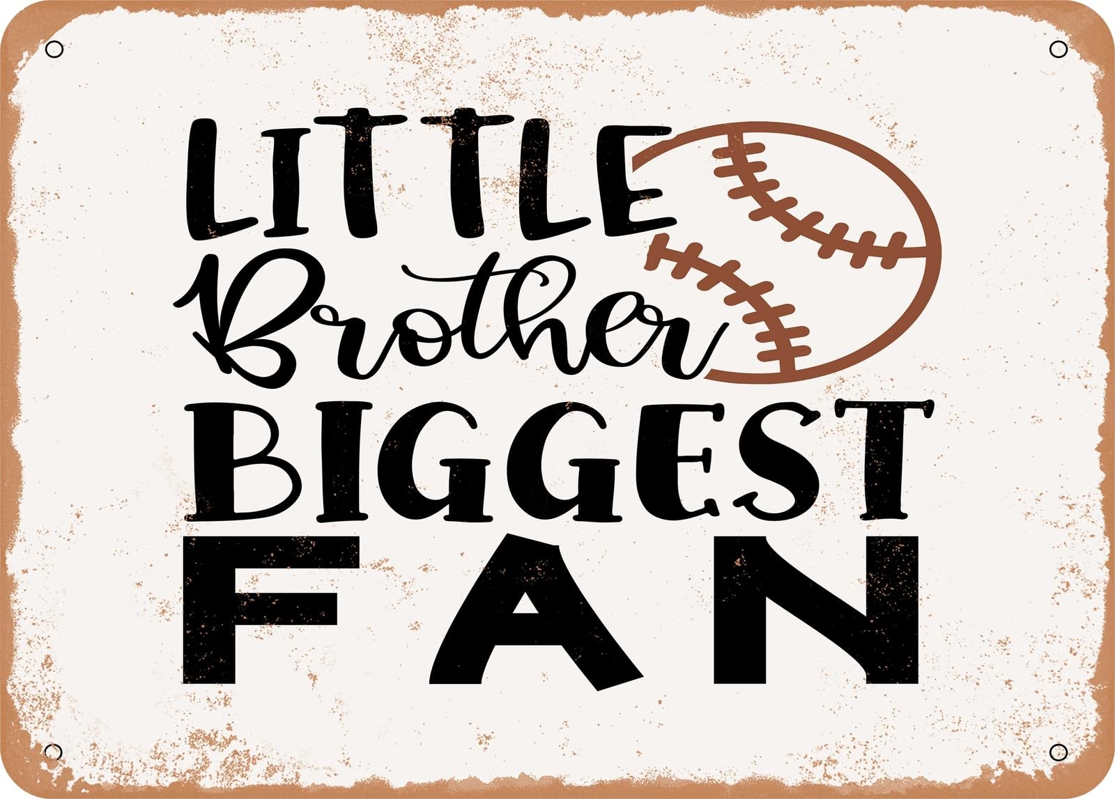 Miaomansenstore Metal Sign - Little Brother Biggest Fan - Vintage Look Sign Home Decor