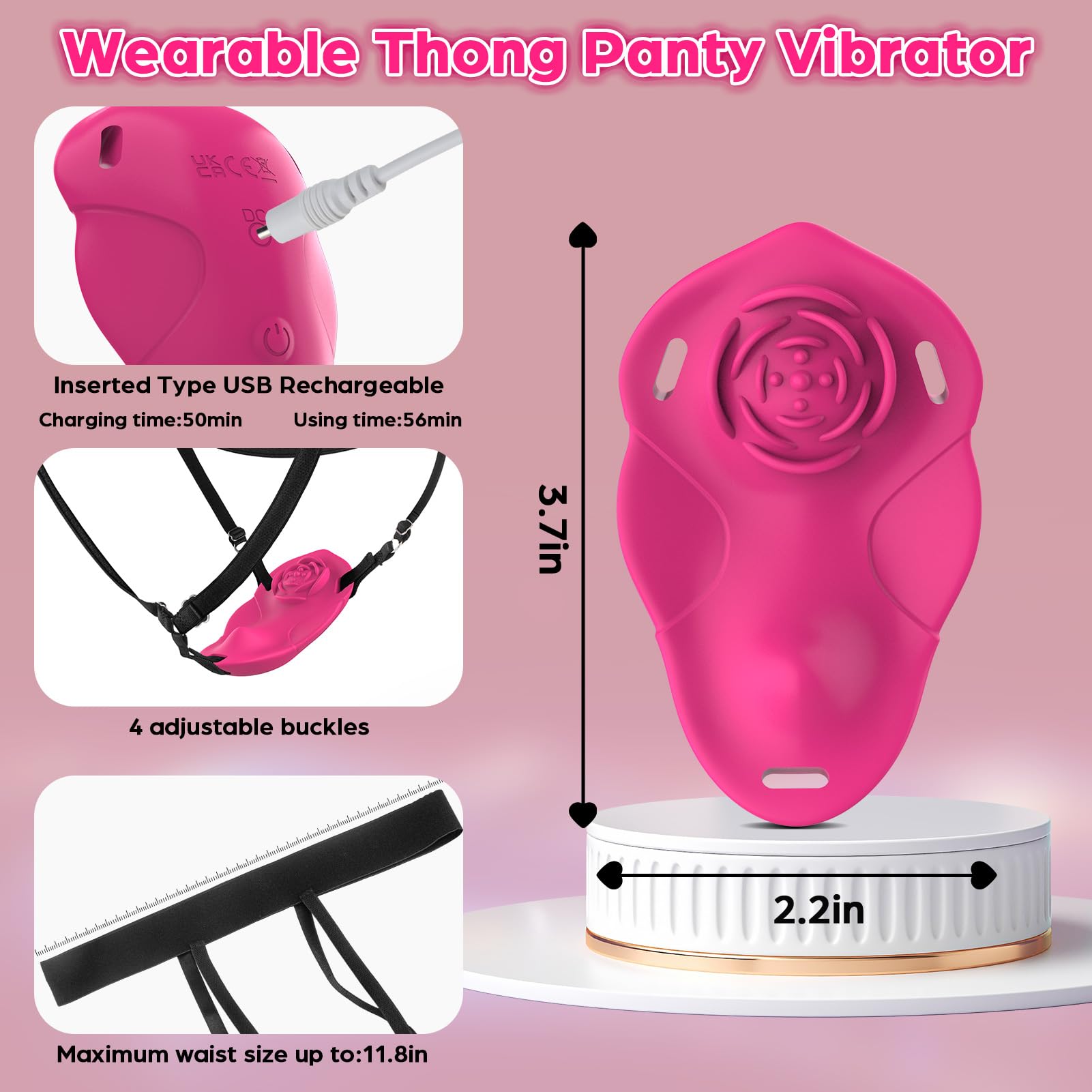 Wearable Vibrator for Women, SMAM Womens Sex Toys Vibrating Panty Thong with 20 Vibrations, APP Remote Control Mini Discreet Clit Vibrators, Female Couples Adult Toys Sex Toy, Adult Sex Toys & Games