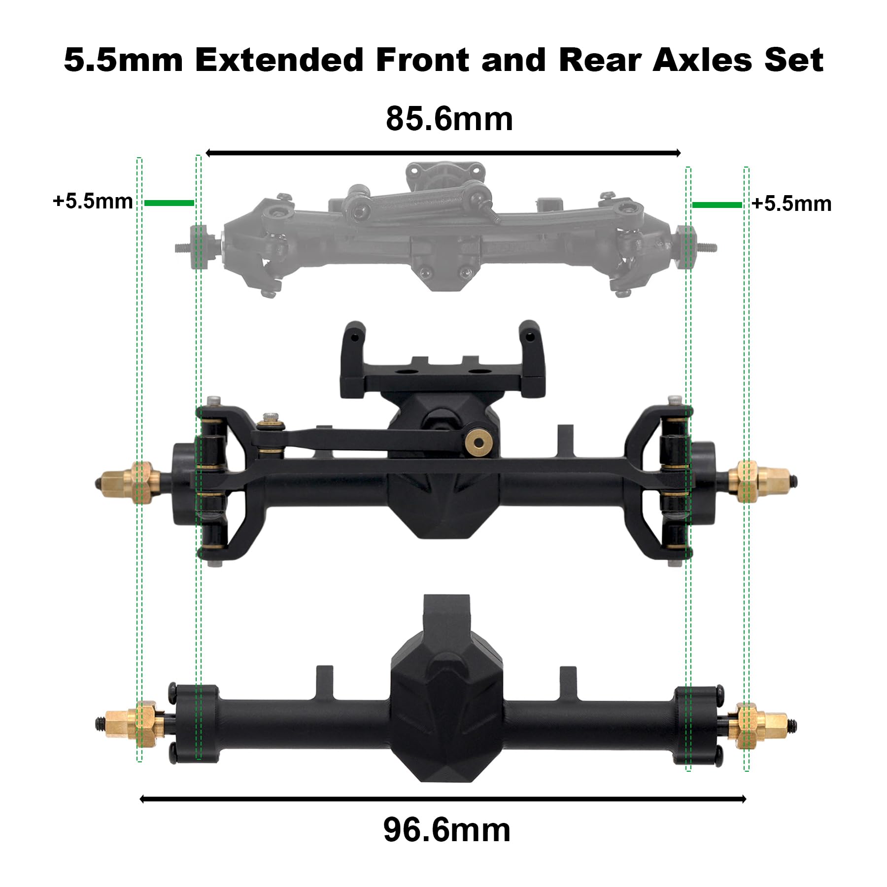 Amazon.co.jp: AMK 103g SCX24 Axle, +5mm Wide, CVD 52° Max Steering