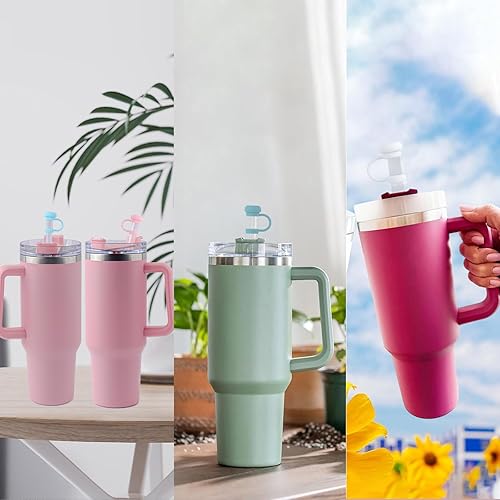 Miniatura 7 de 6 fundas de popote para vaso Stanley de 30 y 40 onzas, tapas de popote de 0.4 pulgadas0.394 in, fundas de popote de silicona reutilizables,