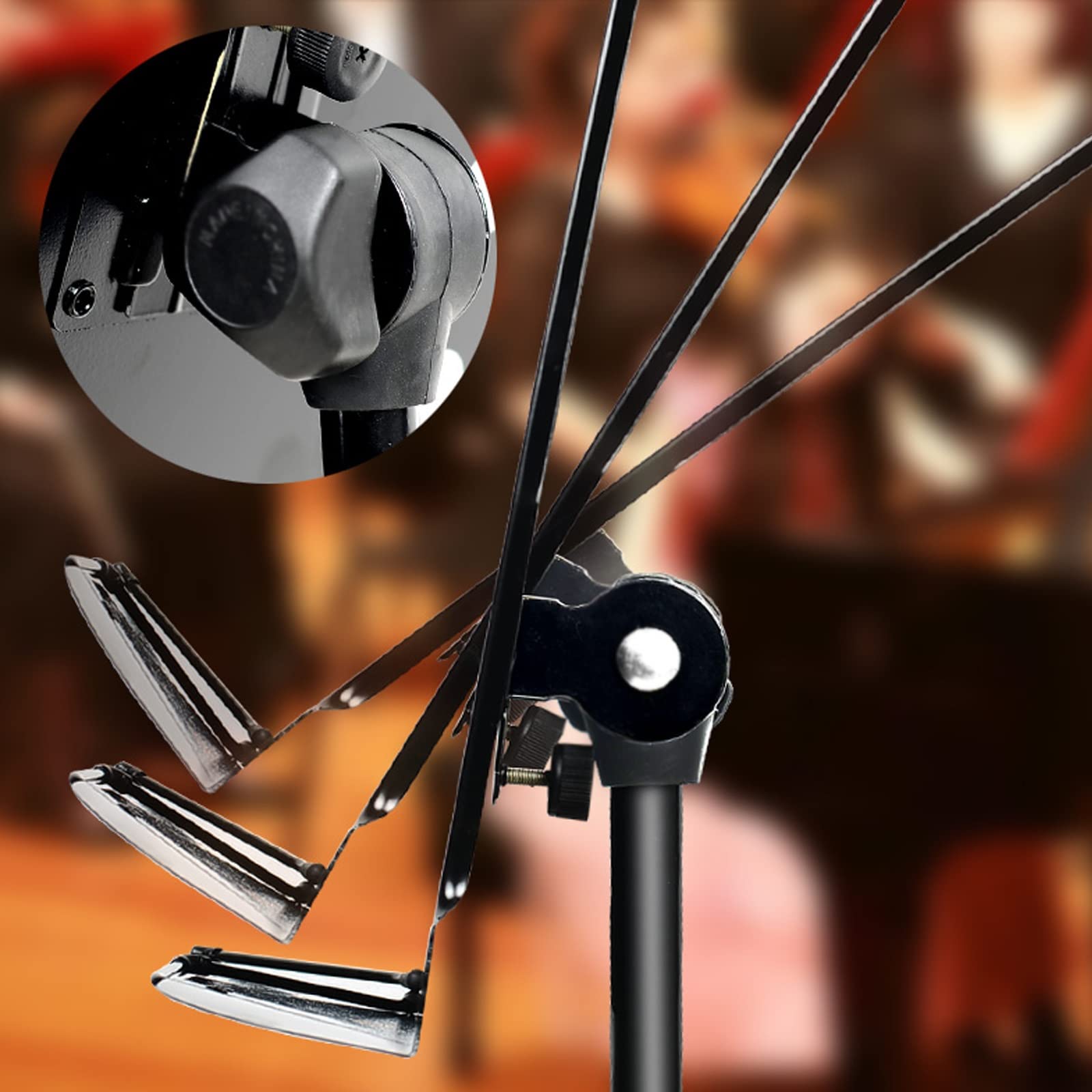 HJXGQJM Atril for Partitura Plegable Portátil Musica Metalico Soporte De Ajustables con Bolsa De Transporte, Atril for Música Orquestal,para Violinistas De Guitarra De Violín,Negro