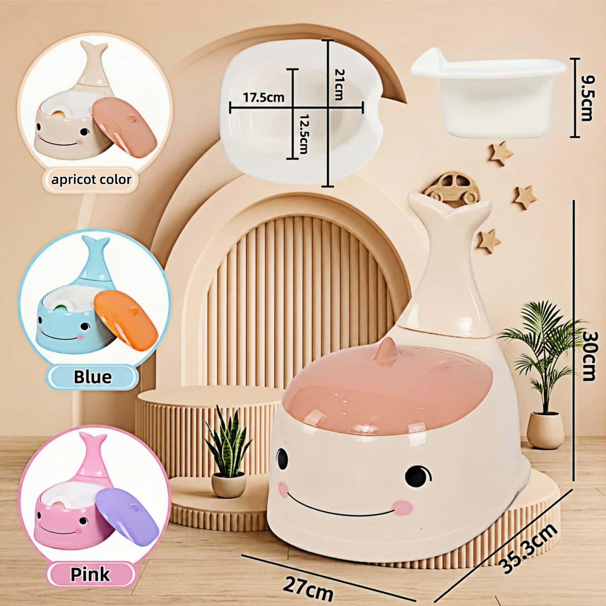 Asiento de entrenamiento para bebés, silla de entrenamiento para niños y niñas, dinosaurio, cómodo para niños de 1 a 5 años, asiento de animal con tapa trasera (color albaricoque)