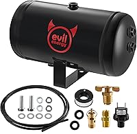 EVIL ENERGY 1 Gallon Air Tank Kit 5x 1/4" NPT Ports 150 PSI Steel Tank for Air Horns, Tires, Suspension, Train Horns & Pneumatics