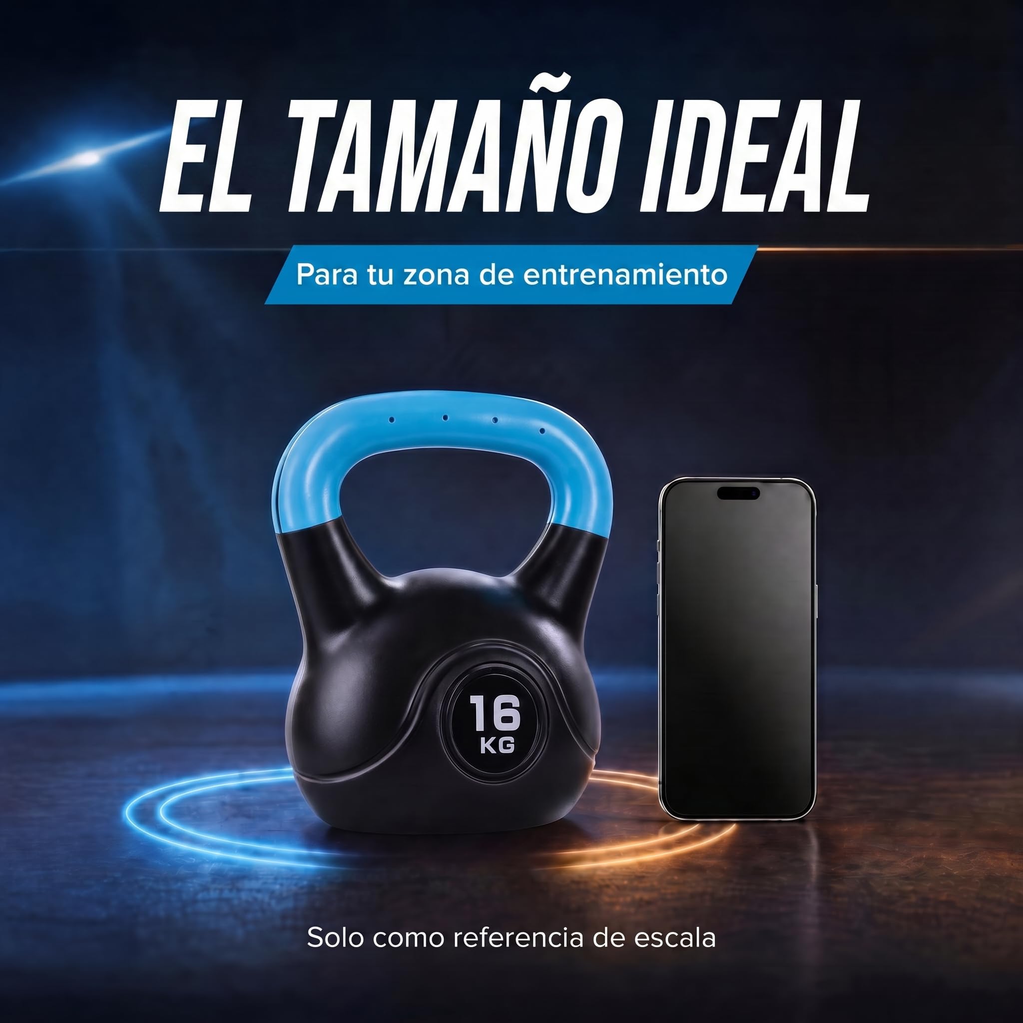 Body & Mind® Kettlebell Ball mancuerna de plástico 2-20 kg - mancuerna de pesas para entrenamiento de fuerza - mancuerna de balanceo para fitness profesional.