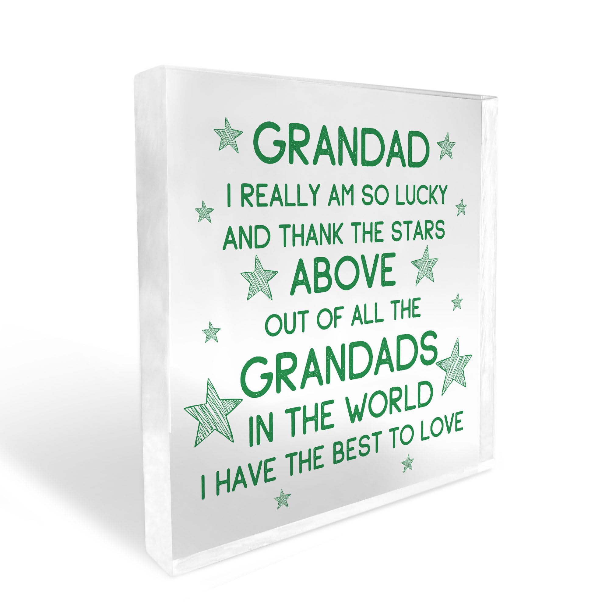 Red Ocean Grandad Gifts Acrylic Block Grandad Christmas Birthday Gifts For Him Grandad Gift Ideas Gift From Granddaughter Grandson Keepsake