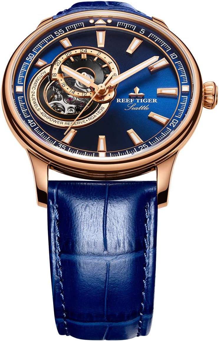 ساعت مچی مردانه ریف تایگر مدل RGA1639-PLLبا بند چرمی