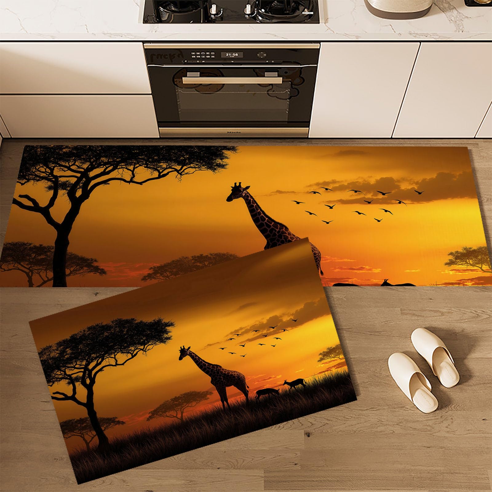 Tapis de cuisine antidérapant lot de 2 lavables pour sol sécurisé et propre