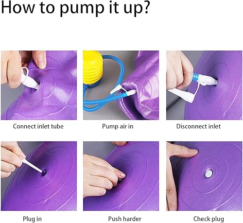 Miniatura 5 de Pelota de yoga y pilates, antideslizante, goma resistente, 22 pulgadas, entrenamiento de equilibrio de postura mejorado, con bomba rápida, diseño