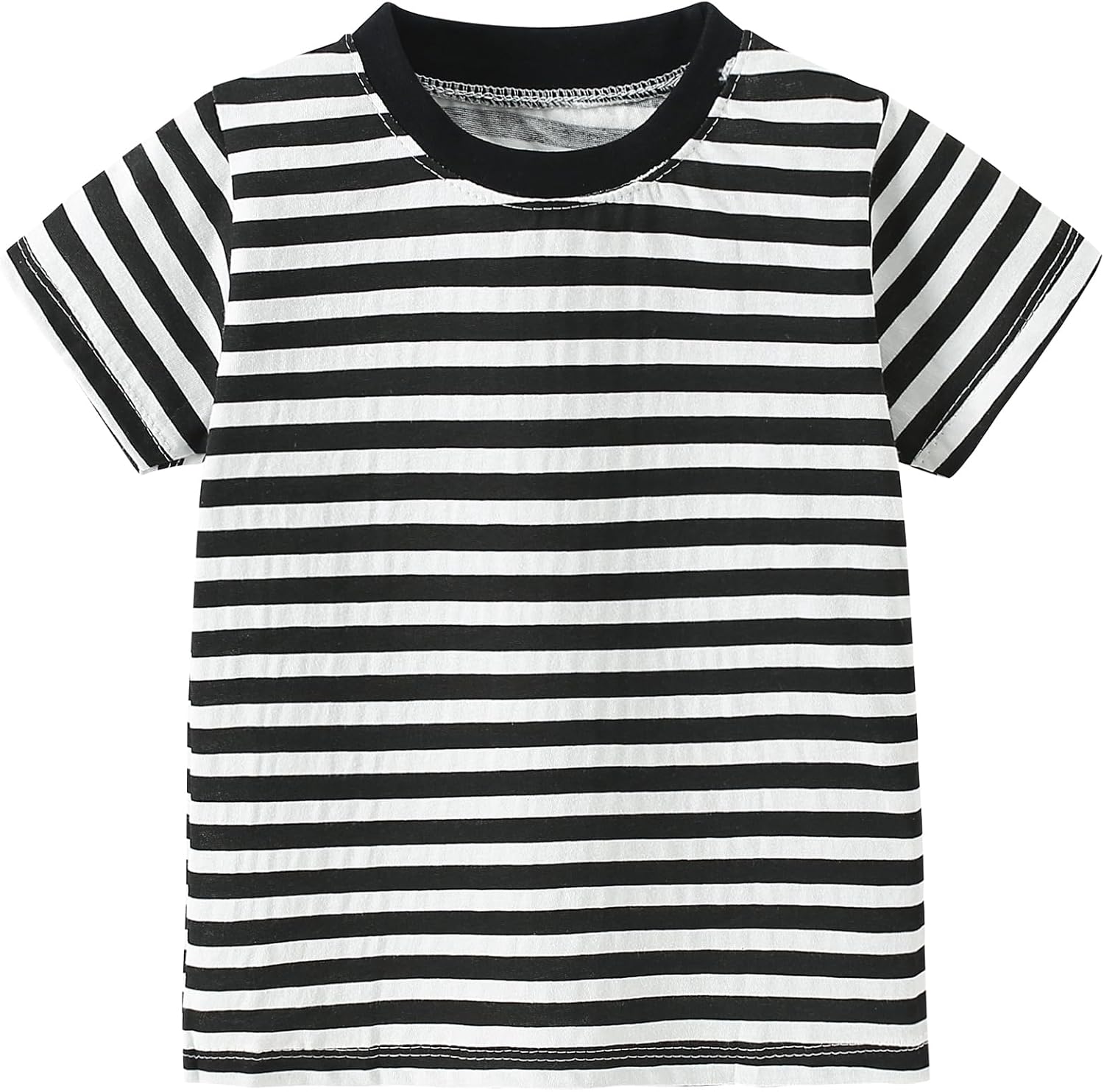 Toddler Boys Girls T Shirts Kids Colorful Striped Shirt Cotton Crew Neck Short Sleeve Tee Tops Blouse for 1-8 Years