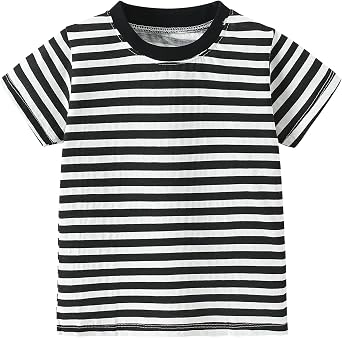 Toddler Boys Girls T Shirt Kids Cotton Striped Shirt for 1-8 Years | Colorful Crew Neck Short Sleeve Tee Tops Blouse