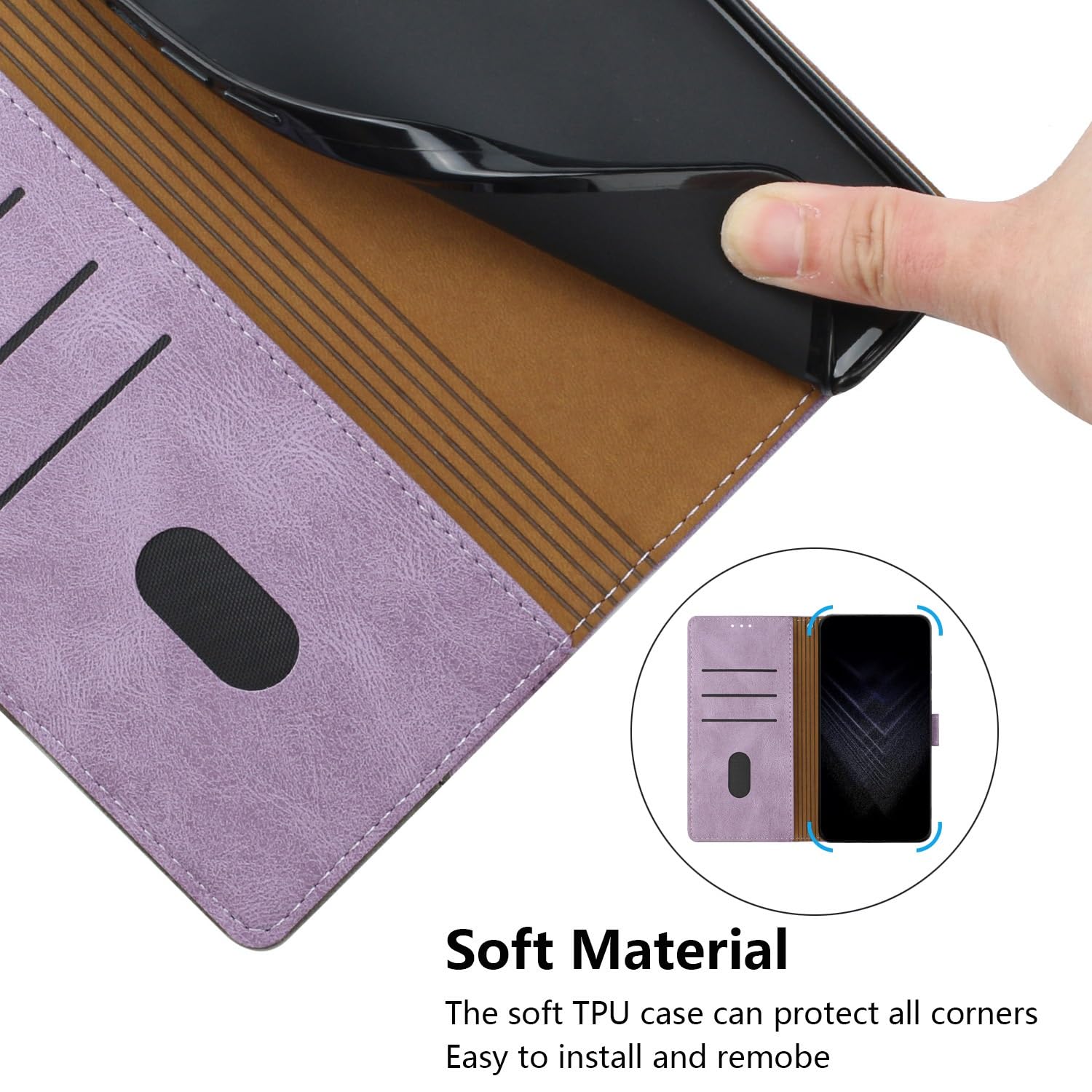 Motorola Moto G14 Case, Wallet Flip Protective Cover