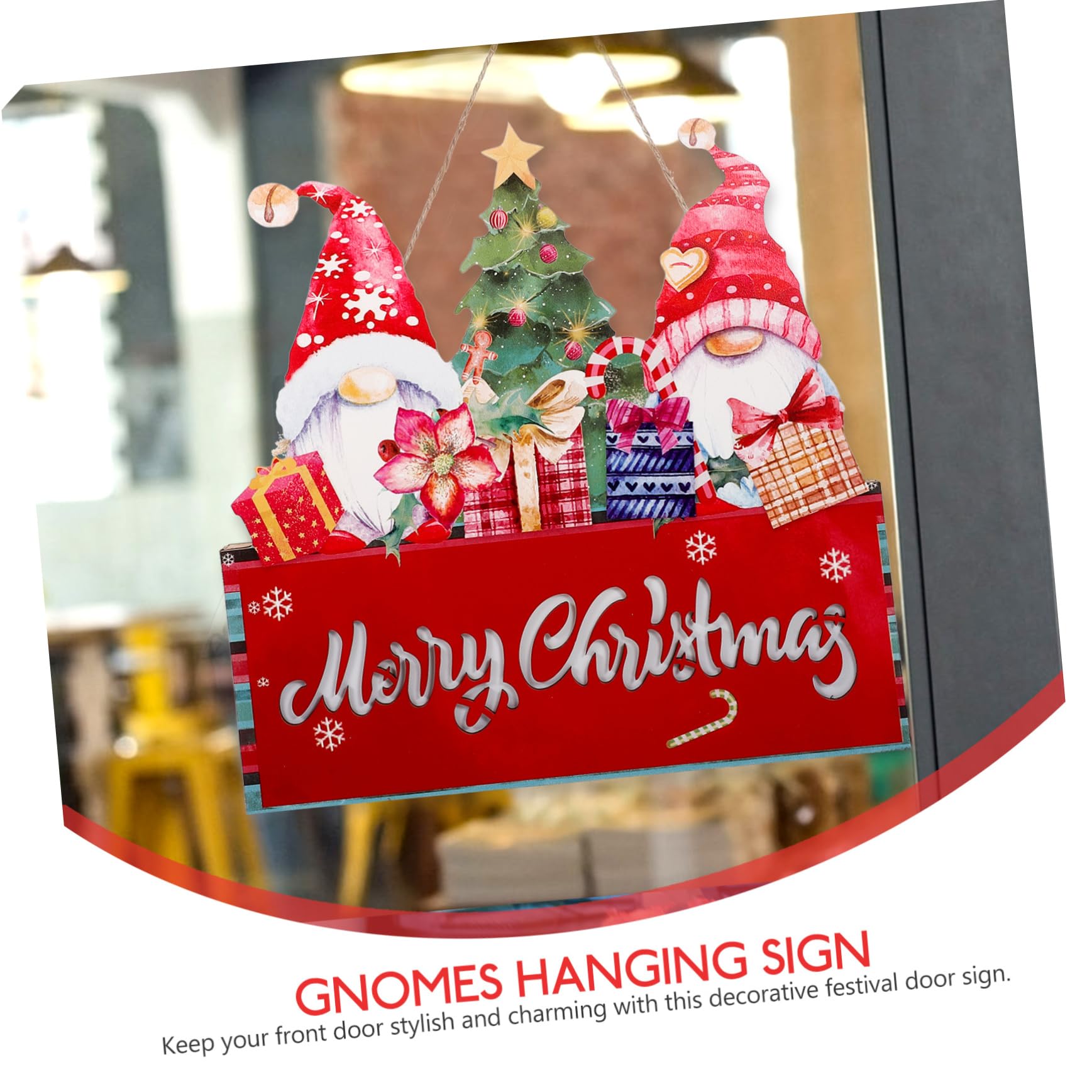 TOPBATHY Adornos de Papá Noel Letreros Navideños para Puerta de Entrada con Madera Placa Colgante de Navidad para Decoración de Pared Colgador Navideño para Puerta Festiva