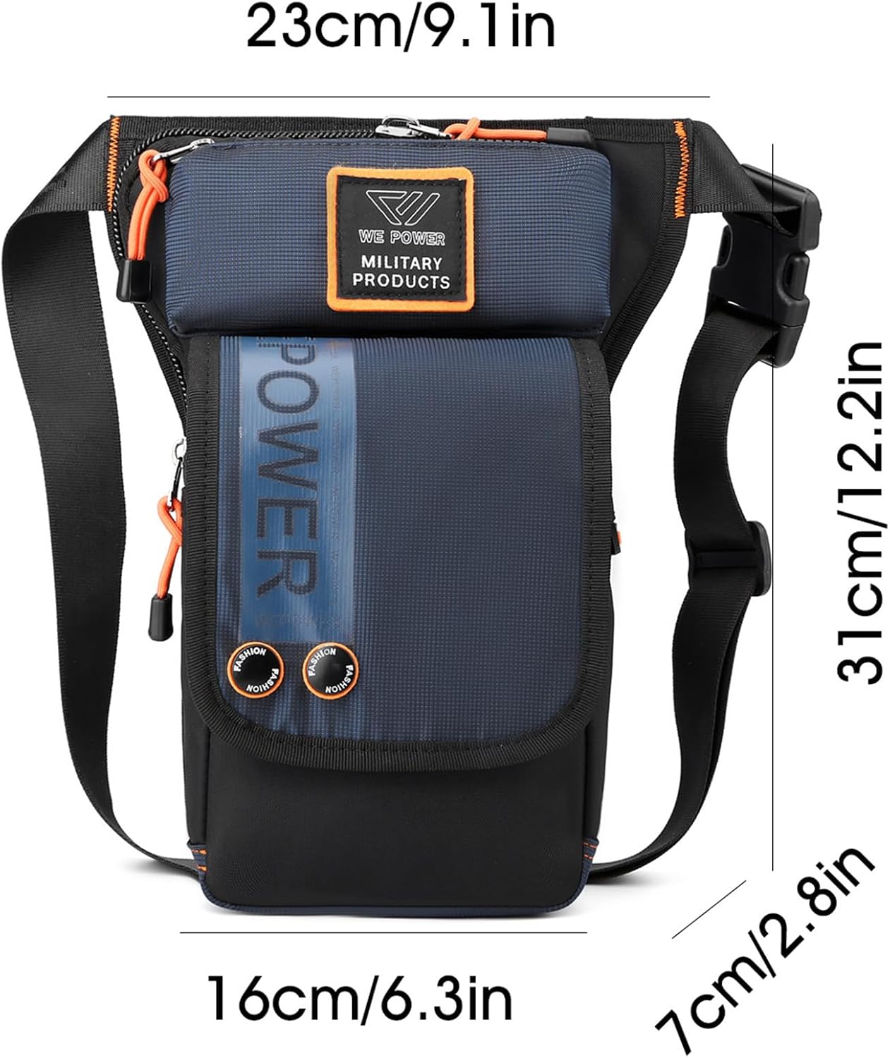 Small Crossbody Bag for Men Waterproof Drop Leg Bag Travel Waist Fanny Pack