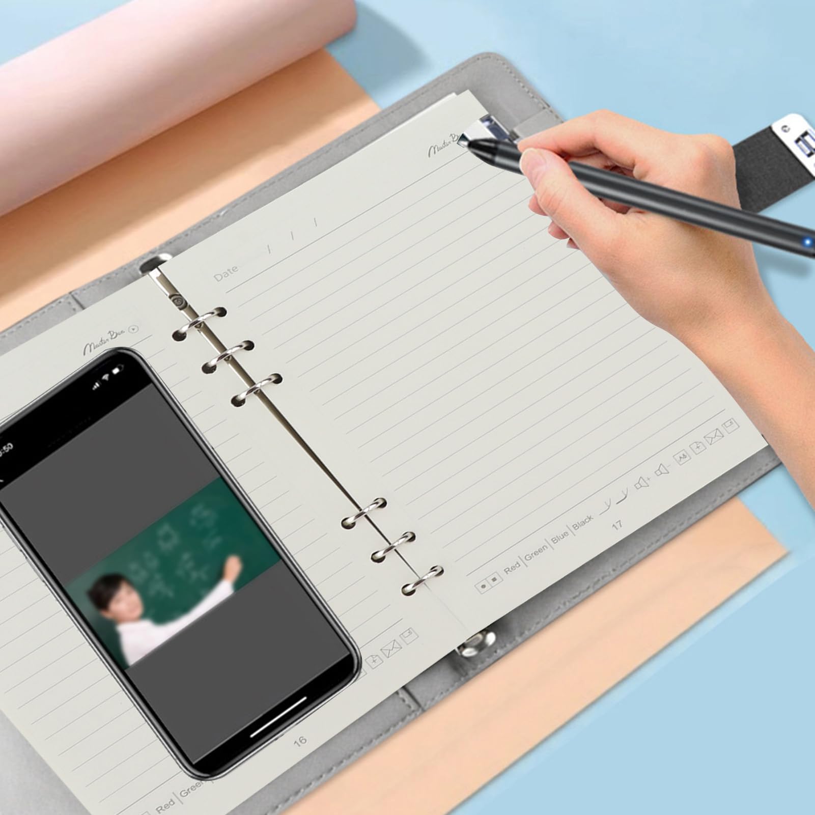 SIXRUN Notebook Digitale con Smart Pen PU Lega di Alluminio Bluetooth 5.0 Sincronizzazione in Tempo Reale OCR Note Vocali per Studenti Riunioni in Ufficio Classe su Smartphone IOS Tablet (BLACK)
