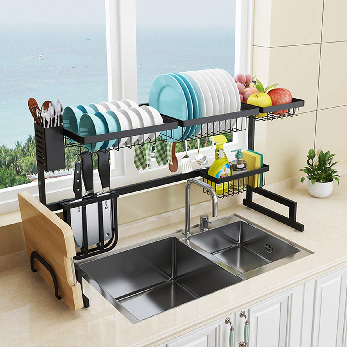 Buy Over Sink Dish Drying Rack, Stainless Steel Kitchen Drying Rack 2