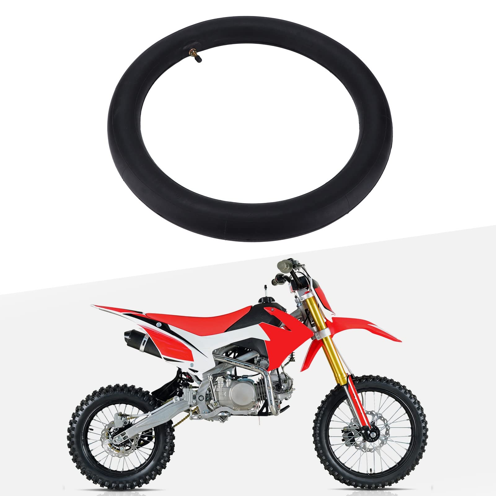 BOROCO Chambre à Air De Rechange en Caoutchouc 90/100-14 3,00-14 Pouces avec Valve Droite pour Moto 110 CC, 125 CC, 140 CC, 150 CC BOROCO Chambre à Air De Rechange en Caoutchouc 90/100-14 3,00-14 Pouces avec Valve Droite pour Moto 110 CC, 125 CC, 140 CC, 150 CC