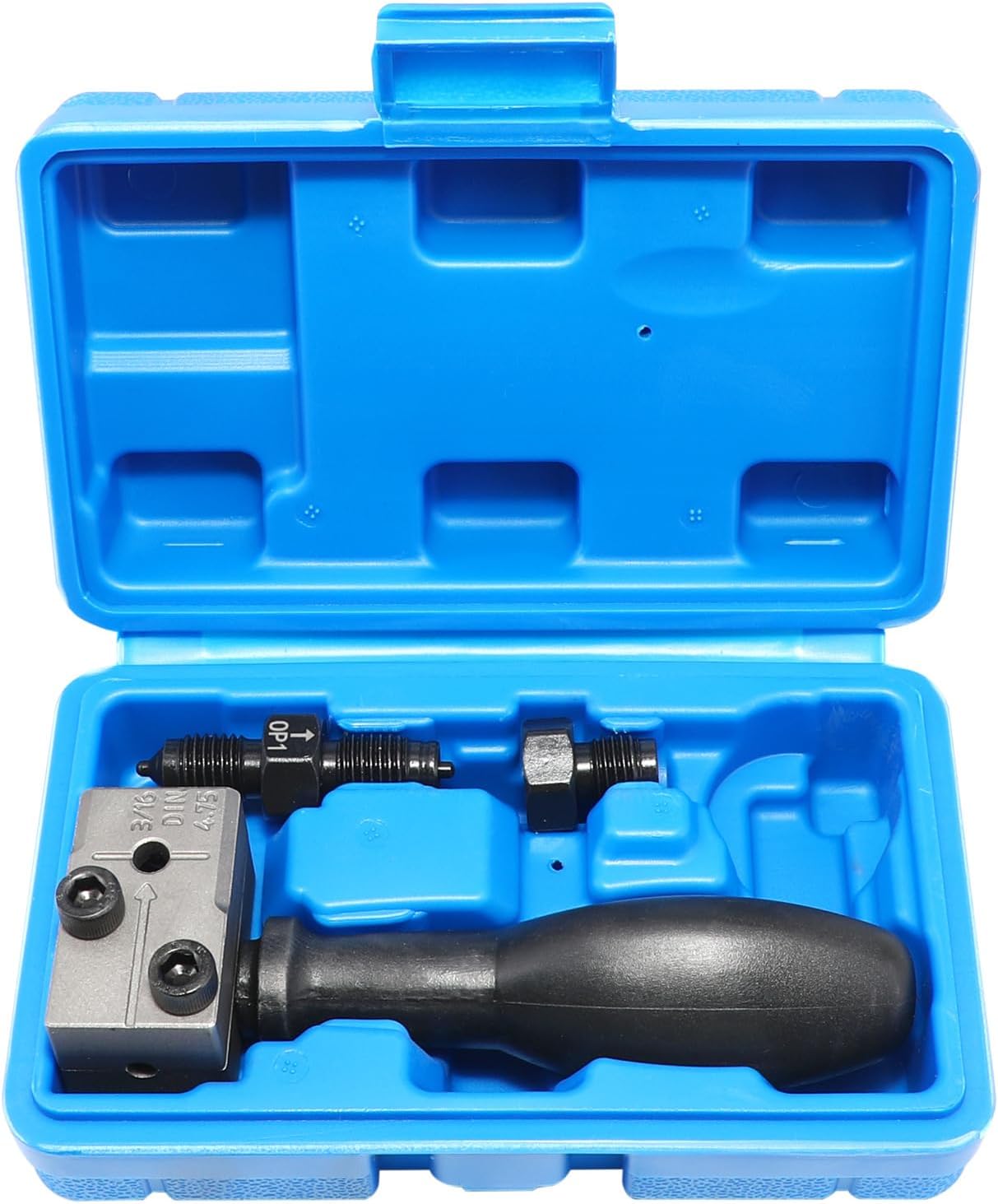 3/16 Double Flaring Tool Kit Automotive Brake Line Double Flaring Tool 4.75mm ISO/DIN Bubble Flare with Removable Handle for Car Repair & Brake Line Repair