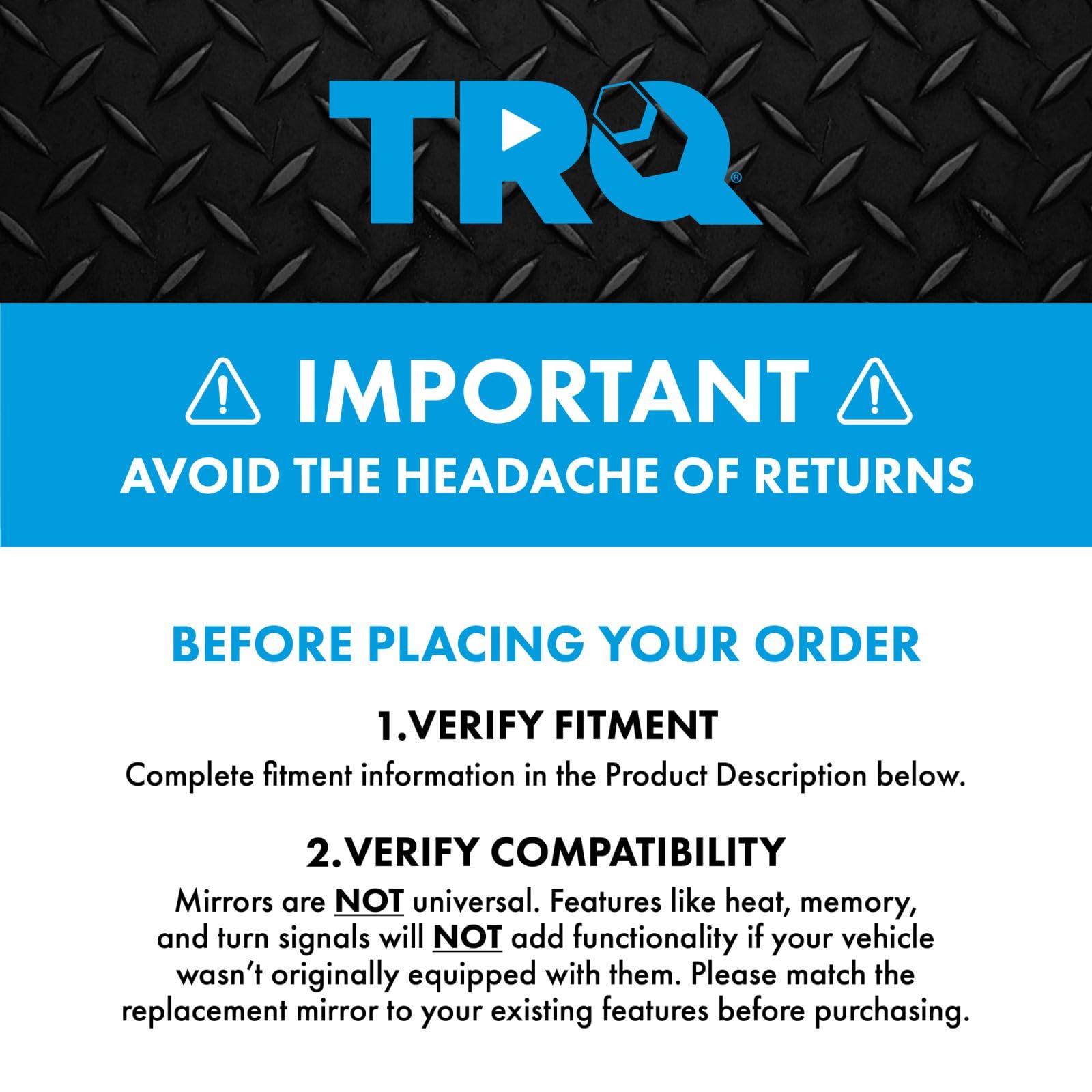 TRQ Left Mirror with Memory Drivers Side Compatible with 2019-2022 Volkswagen Jetta VW1320175