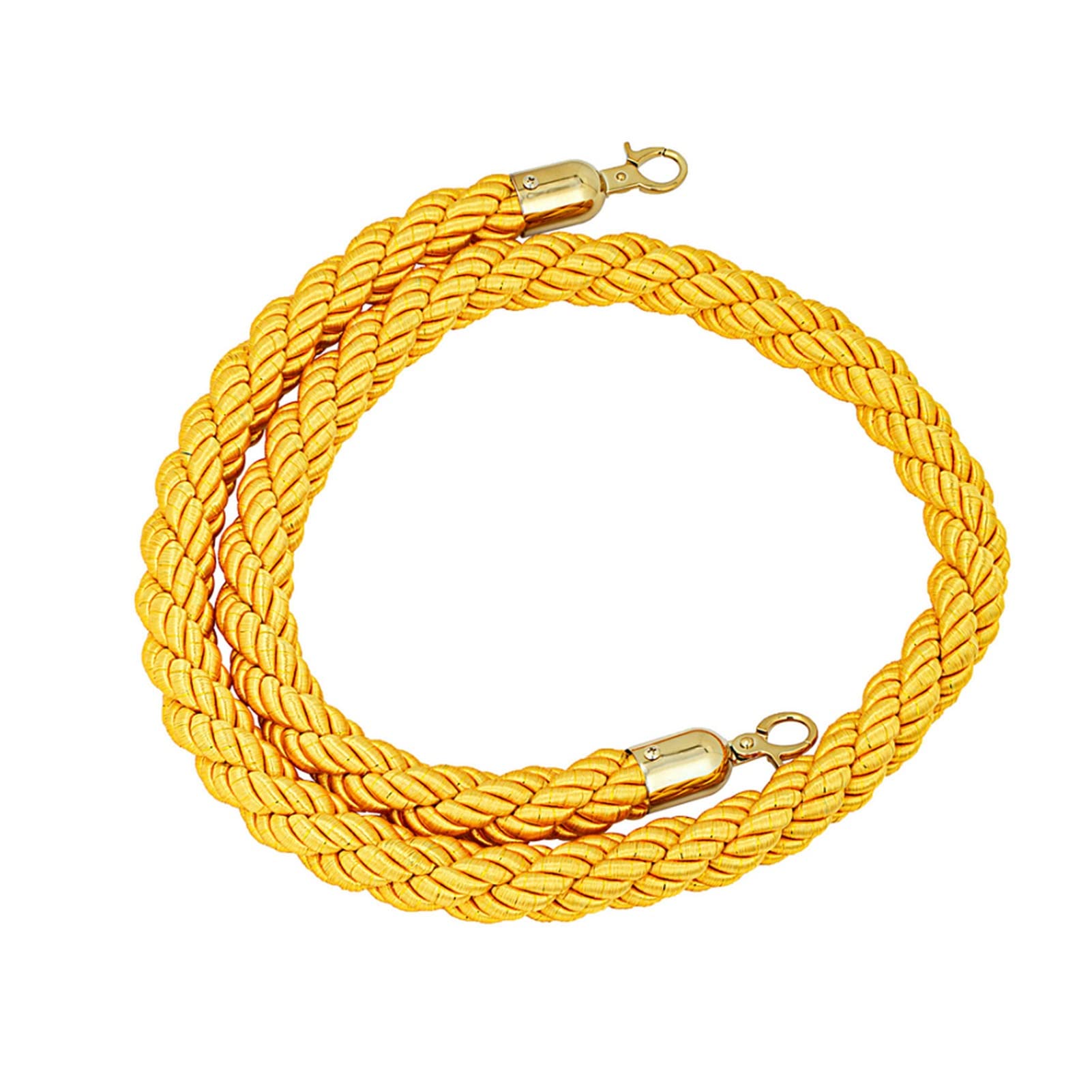 Corda di alta qualità in velluto giallo con ganci dorati, ideale per hotel, cinema, banche e sale da concerto, eleganti corde barriera per eventi
