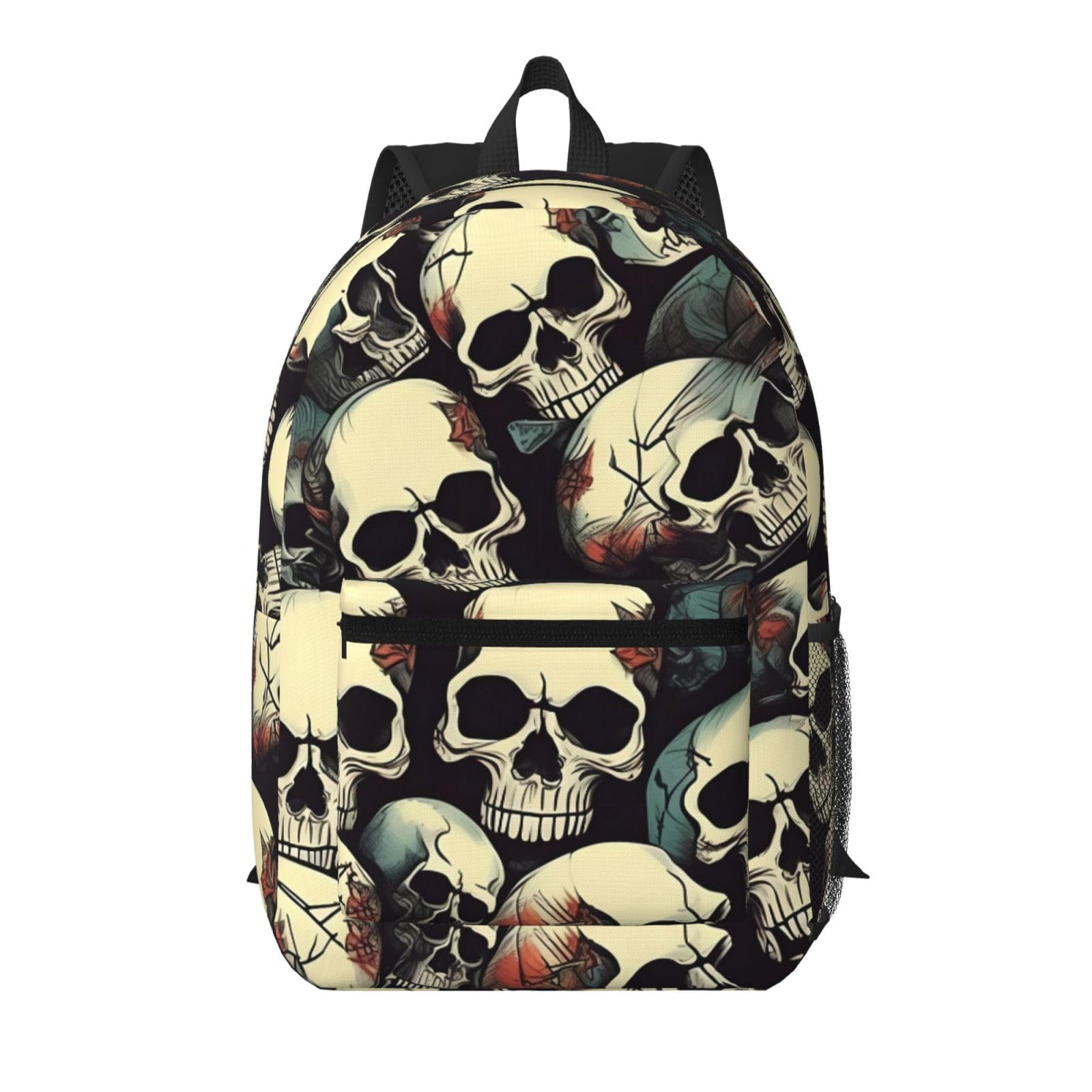 Sac à dos de voyage portable protégeant votre ordinateur avec style crâne - 8