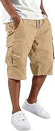 MOKBAY Men's Cargo Shorts Sport Elastic Military Trousers Summer Lightweight Short Shorts Pocket Hiking Work Bermuda Bermuda Shorts