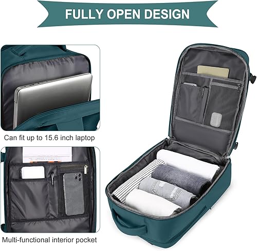 Miniatura 400 de coowoz Mochila de viaje grande para mujeres y hombres,Mochila de transporte,Mochila de senderismo impermeable para deportes al aire libre, Azul, 45