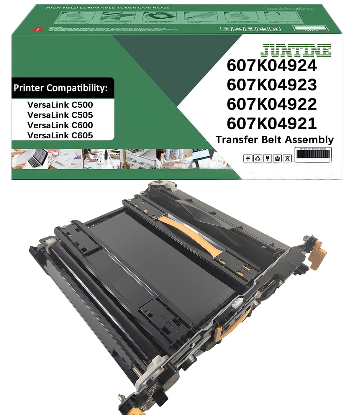 JUNTINE Remanufactured 607K04924 Transfer Belt Assembly Replacement for Xerox 607K04924 607K04923 607K04922 607K04921 Transfer Belt Assembly Compatible with Xerox C500 C505 C600 C605 Printers(1-Pack)