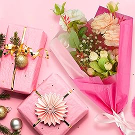 NEBURORA Assorted Pink Tissue Paper Set 60 Sheets Gift Wrapping Paper Paper Bulk 3 Colors for DIY Birthday Wedding Baby Shower Easter Gift Wrapping Decoration