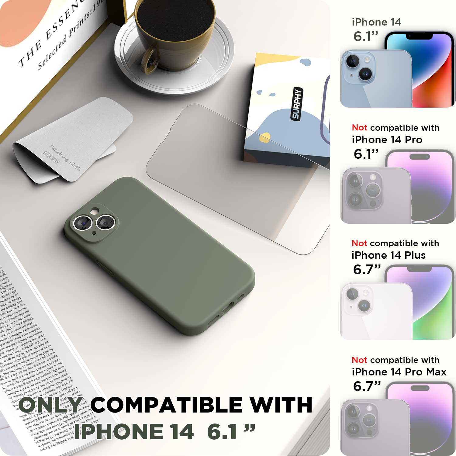 SURPHY Piel Funda para iPhone 16 Pro Case Compatible con MagSafe 6.3