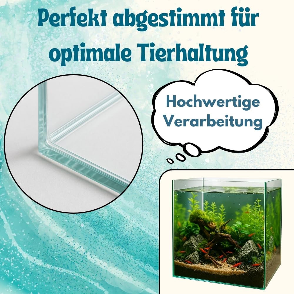 Nano Aquarium Würfel Garnelen Aquarium 35 Mini Terrarium Nagarium Terrarium Glas Aufzuchtbecken Glasbecken Glasaquarium 35x35x35 cm