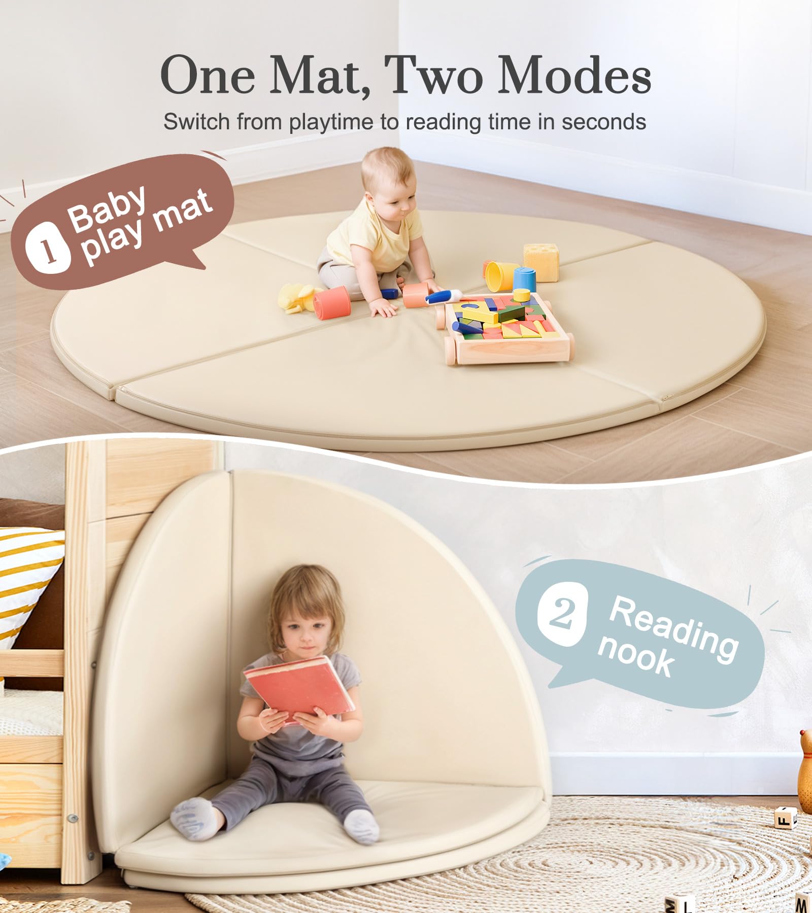 Children's Factory Joey's Matching Activity Mat & Toddler Building Blocks, CF322-047, Daycare or Playroom Foam Floor Mat and Big Blocks Playset