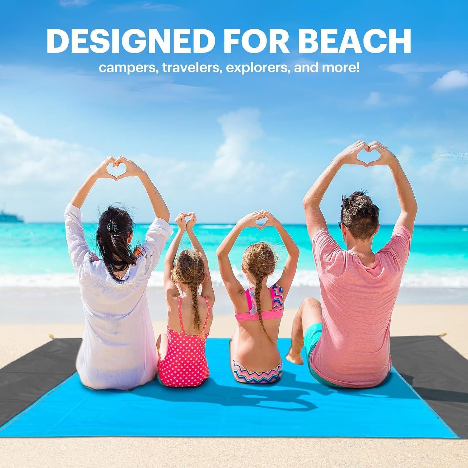 Beach Blanket, sandproof, Waterproof, Oversized Beach mat, Sand-Free mat, Quick-Drying, Lightweight, Durable, Picnic mat