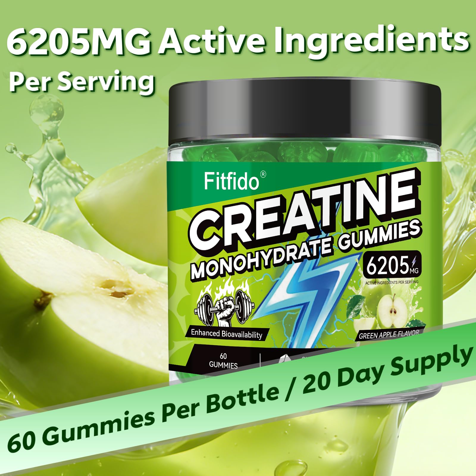 Creatine Monohydrate Gummies with L-Carnitine, 60 Count — Amazon image 7