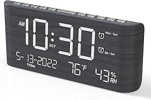 Zenitech Programmable Alarm Clock with 2 USB Chargers