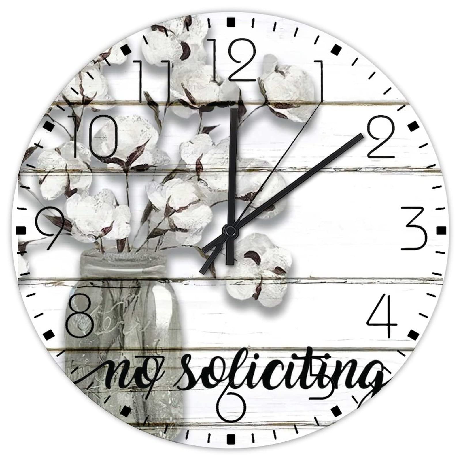 Horloge murale en bois de 30 cm ronde style campagne chic