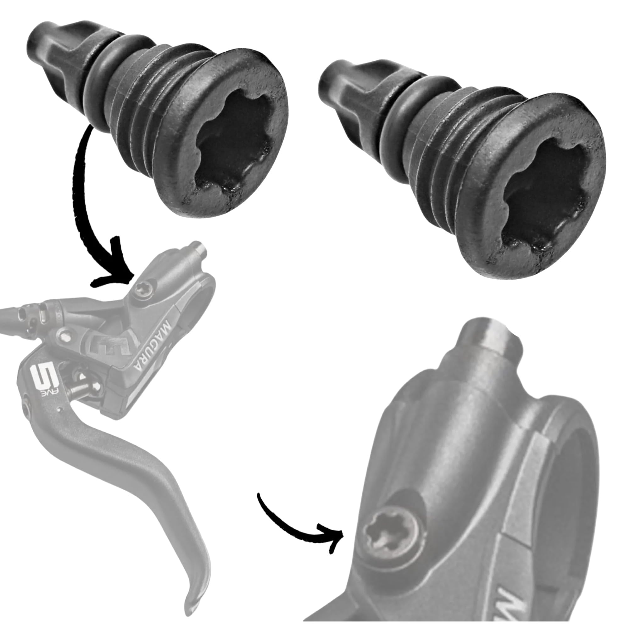 F26 Original Magura Torx T25 EBT Öl Verschluss Schraube Ersatzteil Carbotecture Bremsgriffe kompatibel mit HS11 Hs22 Hs33 Felgenbremse MT2 Mt4 Mt5 Mt7 Mt8 Hydraulische Scheibenbremse 1 Paar / 2 Stück