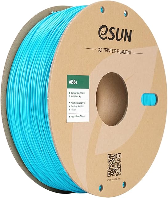 eSUN ABS+ Filament 1.75mm, Filament do drukarek 3D ABS Plus, Dokładność wymiarowa +/- 0.05mm, Szpula 1KG (2.2 LBS) Filament do drukarek 3D, Jasnoniebieski