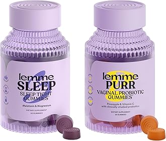 Sleep & Purr Bundle - Sleep Gummies, a Drug-Free Nighttime Aid & Purr Vaginal Probiotic Gummies for Women - Gluten Free, Gelatin Free, Non-GMO - 60 Count Each