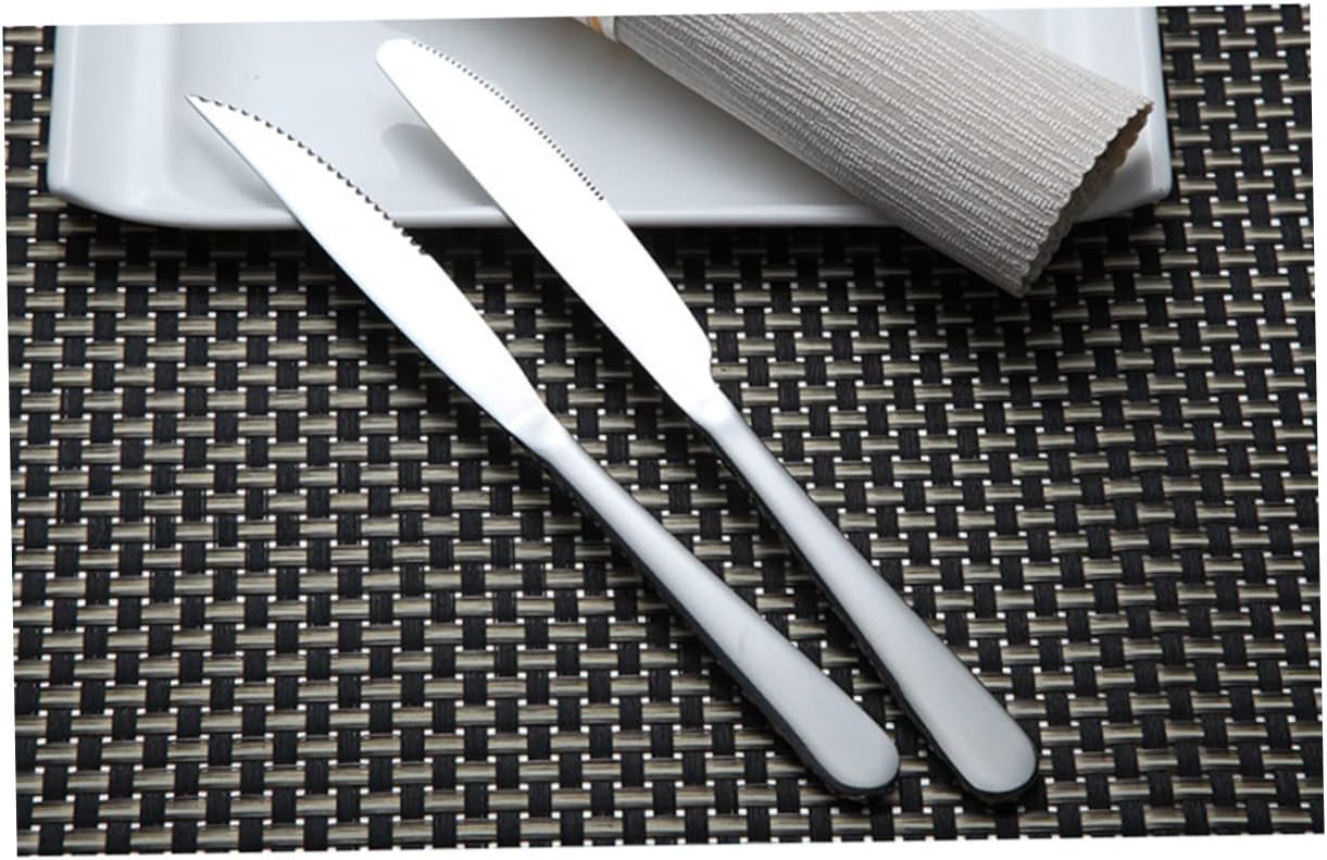 12pcs Stainless Steel Set Dinner Knives Forks Spoons Hammered Silverware Western Silverware Easy Care for Daily Use