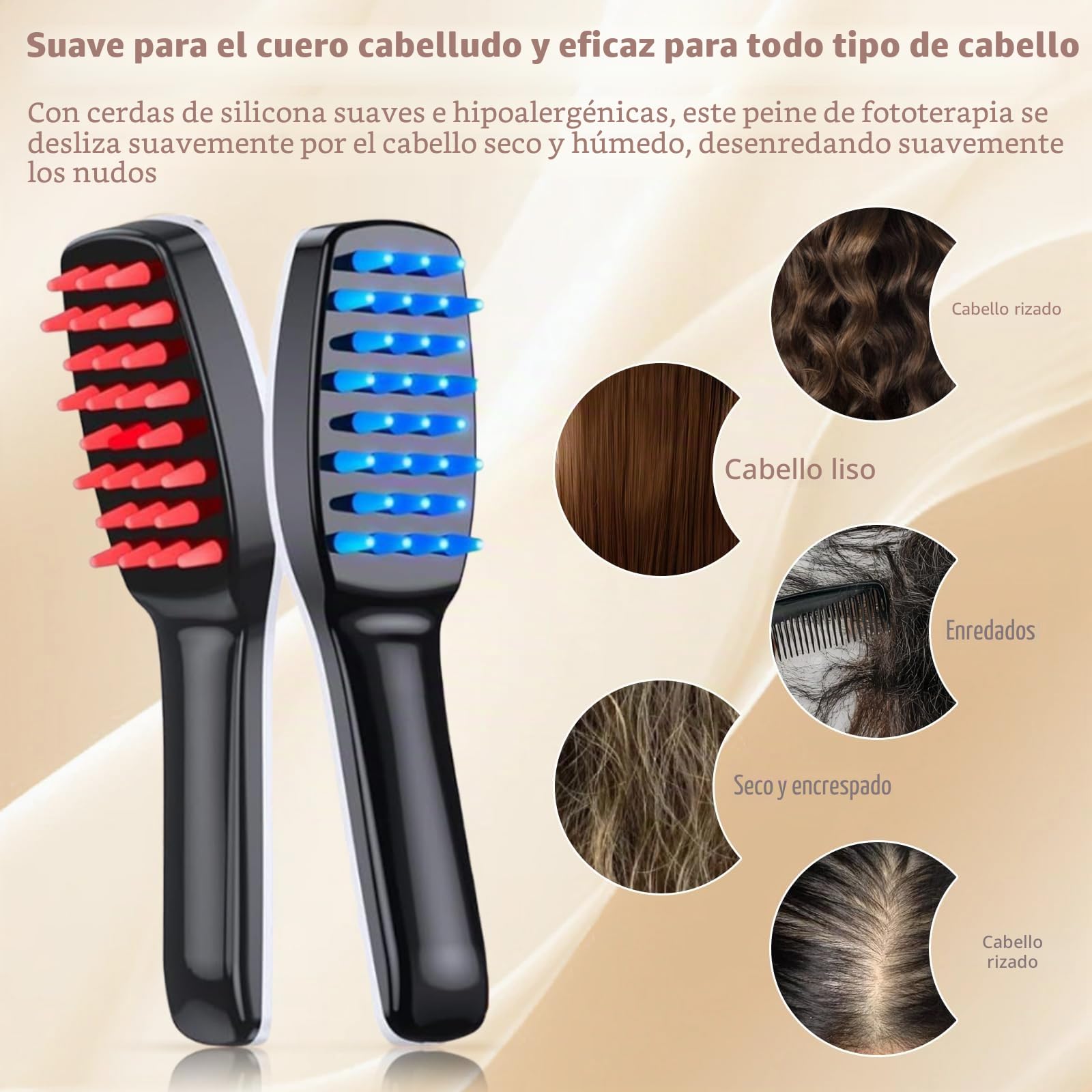 Cepillo de masaje eléctrico para el cuero cabelludo, crecimiento del cabello, vibración, peine de masaje para el cuero cabelludo, masaje de cabeza para relajación y alivio del estrés