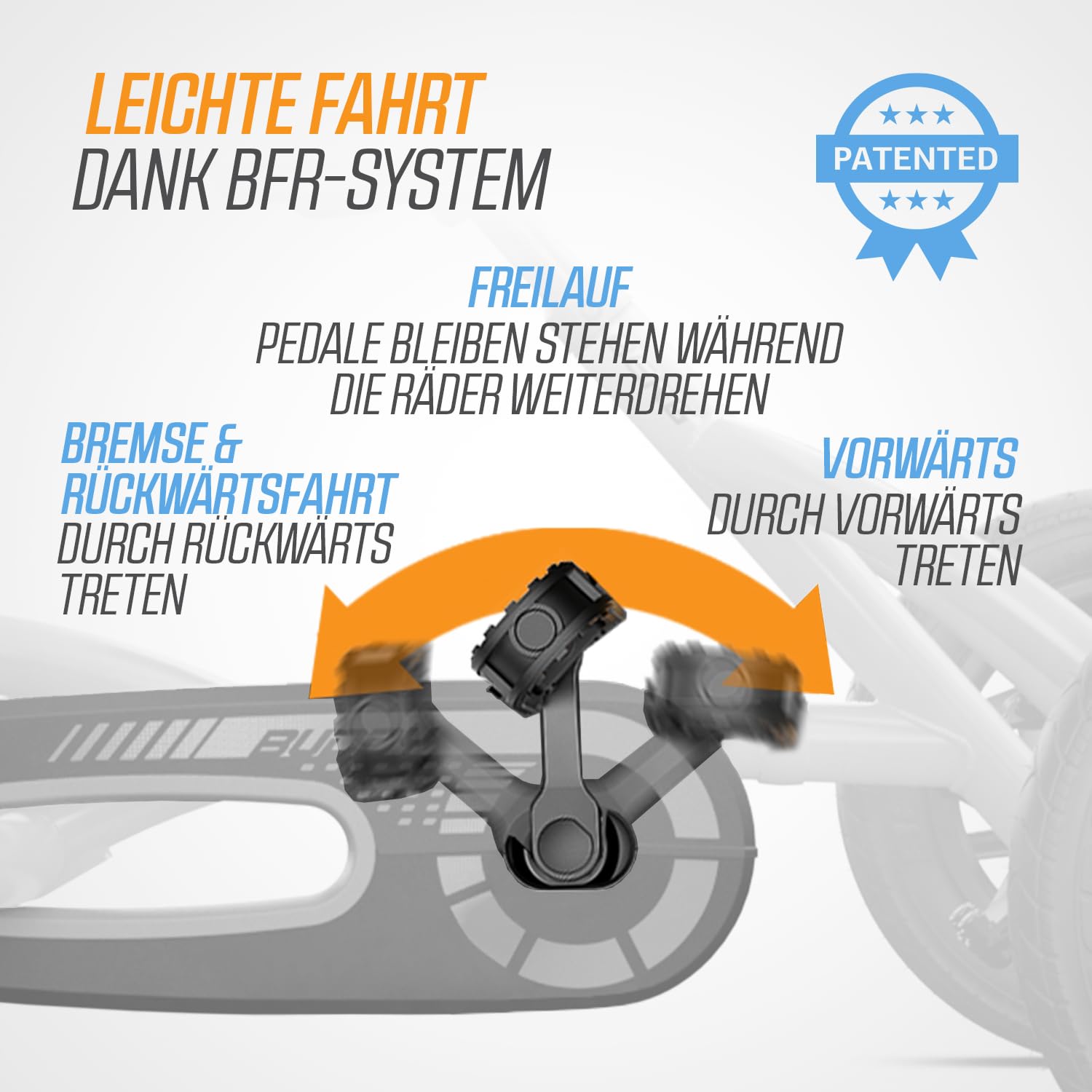 BERG Gokart Buddy B-Orange | Kinderfahrzeug, Tretauto mit Optimale Sicherheid, Luftreifen und Freilauf, Kinderspielzeug geeignet für Kinder im Alter von 3-8 Jahren
