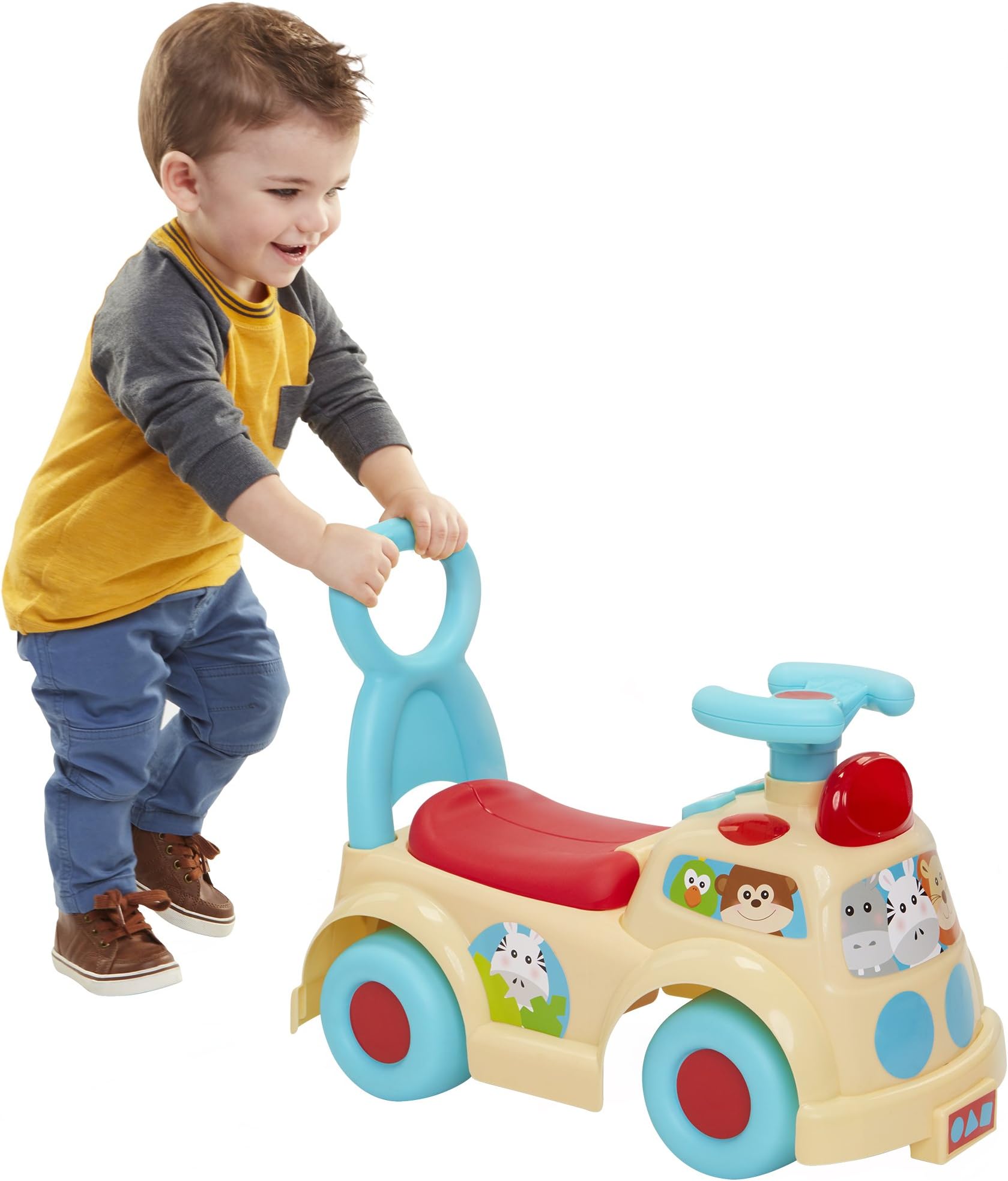 Moose Mountain Jungle Safari Push N' Scoot Ride-On with Lights & Sounds Ride-On Vehicle (Amazon Exclusive)