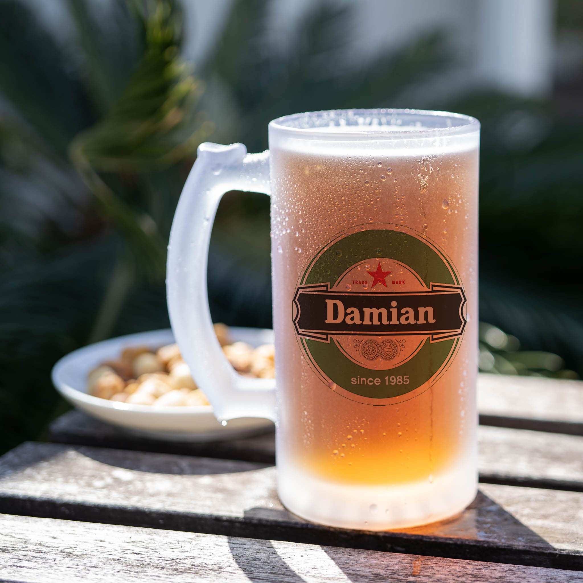 Wanapix | Boccale Birra Personalizzato con Foto y Testo | Vetro Opaco Personalizzato | 500 ml | Bicchieri da Birra Particolare | 100% personalizzabile