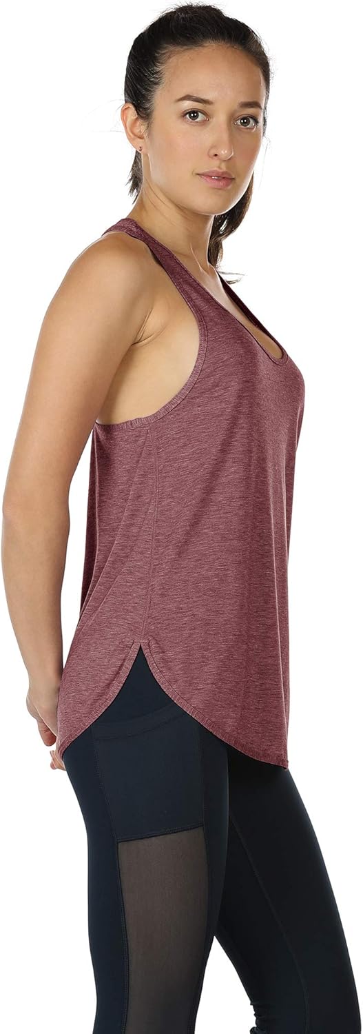 icyzone Workout Tank Tops for Women - Athletic Yoga Tops, Racerback Running Tank Top Loose Fit - Image 4