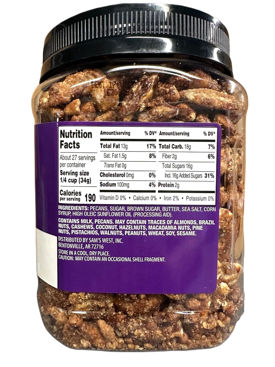 (Pack of 1) Member's M Praline Pecans, Sweet Buttery Coated Pecans 32oz