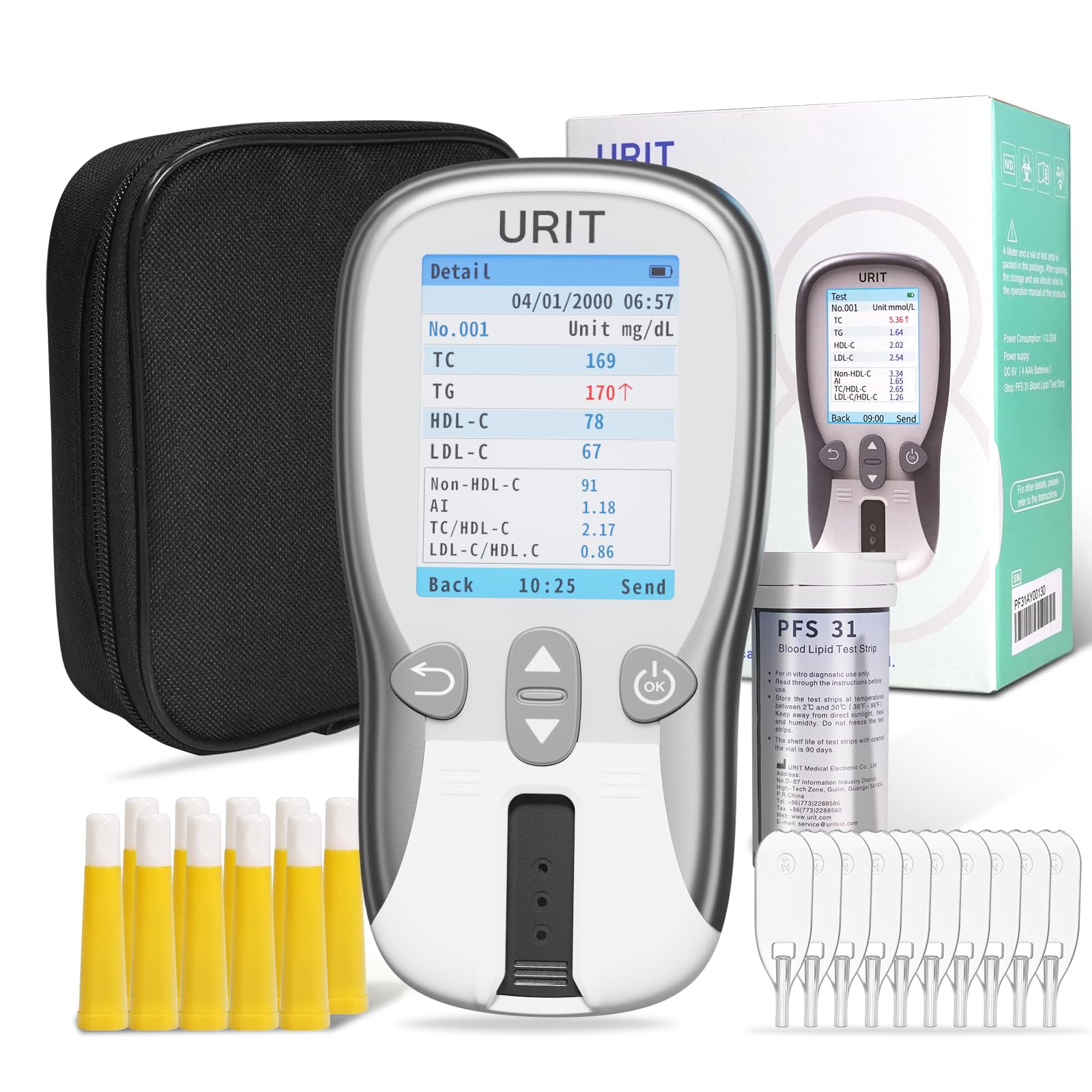 Photo 1 of Home Cholesterol Test Kit, 8 in 1 Cholesterol Test Kit with 10 Test Strips for Home Use