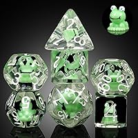 Vista 28 de Juego de dados de juego D&D de White Cat Gaming, DNDND 7 piezas de dados de resina DND con bolsa de terciopelo para juegos de rol y juegos de mesa