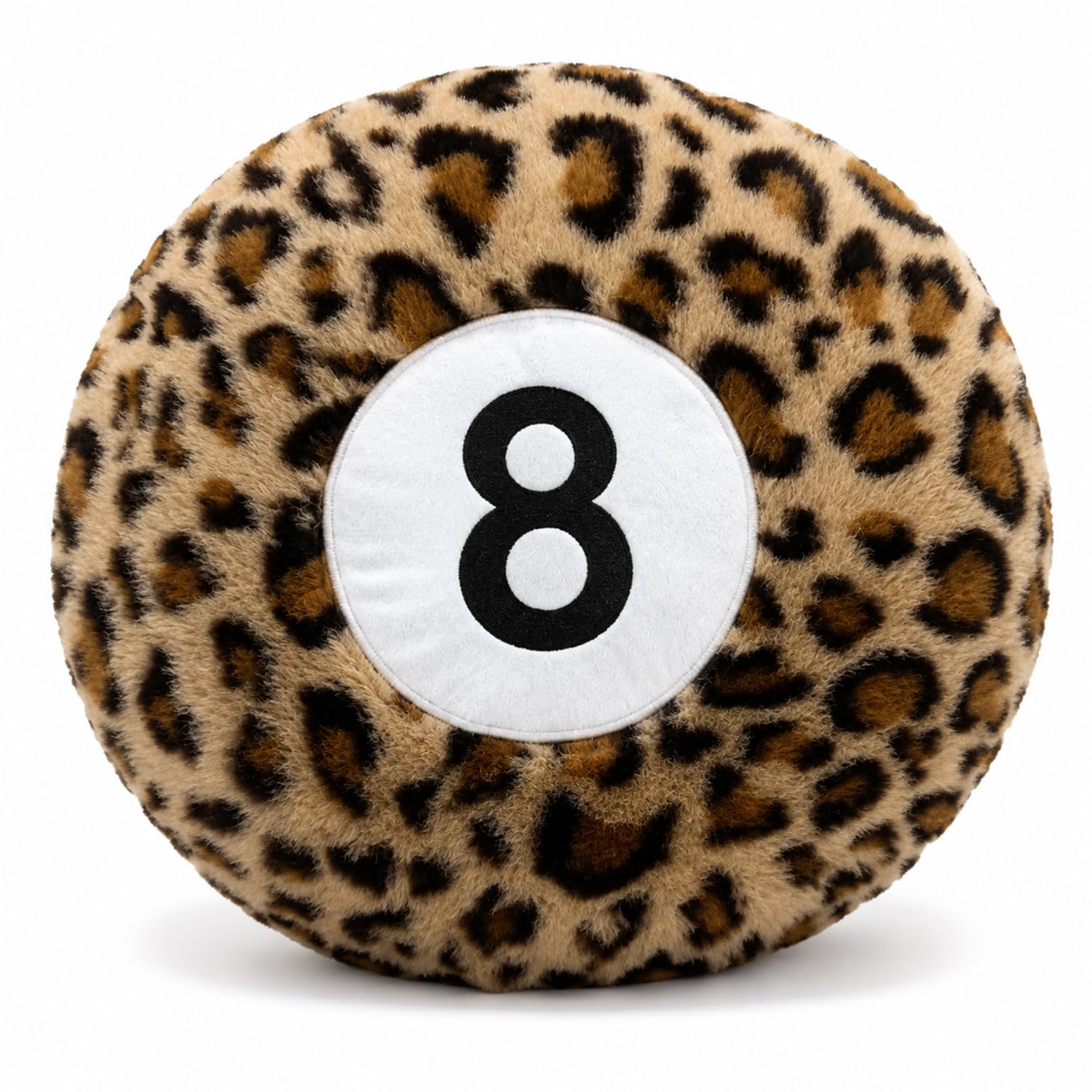 Leopard Print Billiard 8 Ball Pillow, 3D Spherical Ball Decorative Pillows