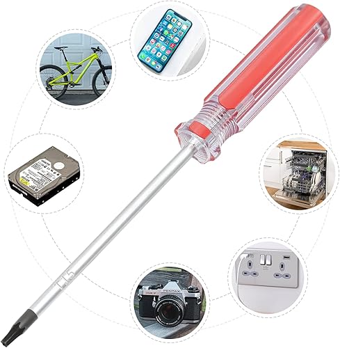 Miniatura 5 de Piutouyar Juego de 8 destornilladores magnéticos Torx - T8, T9, T10, T15 Torx destornilladores de seguridad, 0.118 in, 2.953 in de largo (rojo)